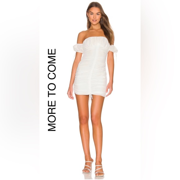 MORE TO COME Dresses & Skirts - REVOLVE MORE TO COME Emily Off Shoulder Dress in White